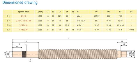 ball screws standard sizes